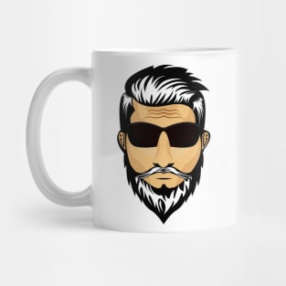 simple elegant beard Mug